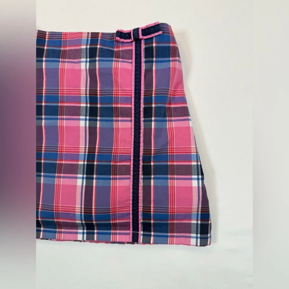 LILLY PULITZER Girls’ Y2K-Inspired‎ Pink Plaid Mini Skort Bow Tennis Prep Size 6